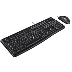 Logitech MK120 键盘鼠标 - 英文（美国） - USB 柱塞 电缆 键盘 - 105 按键 - USB 电缆 鼠标 - 光学 - 1000 dpi - 滚轮 - 对称 - 兼容 PC