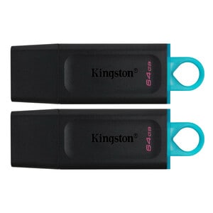 Kingston DataTraveler Exodia DTX 64 GB USB 3.2 (Gen 1) Flash Drive - Black, Teal - 2 Pack