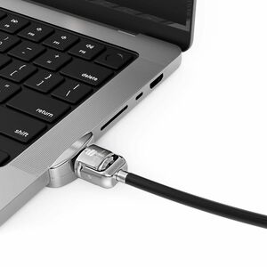 Compulocks Ledge Lock Adapter for MacBook Pro 14" M1 & M2 with Keyed Cable Lock Silver - Cutting-Edge MacBook Locking Secu
