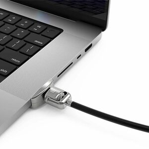 Compulocks Ledge Lock Adapter for MacBook Pro 16" M1 & M2 with Keyed Cable Lock Silver - Patented Cutting-Edge MacBook Loc