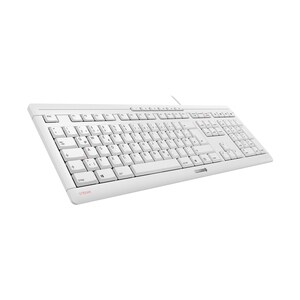 CHERRY STREAM Keyboard - Cable Connectivity - USB Interface - German - White Grey - Rubber Dome Keyswitch - 105 Key(s) - M