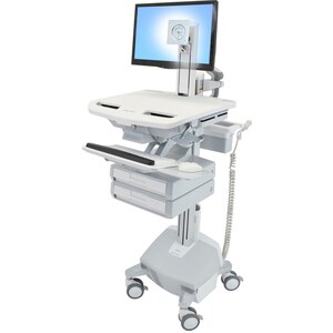 Ergotron StyleView Medical Trolley - TAA Compliant - 2 Drawer - Push/Pull Handle - 15.88 kg Load Capacity - 4 Casters - 10