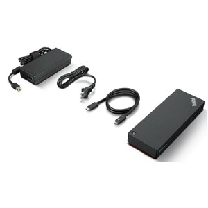 Lenovo USB-Typ C, Thunderbolt 4 Docking Station für Desktop-PC, Notebook - 100 W - Schwarz, Rot - 4 Unterstützte Displays 