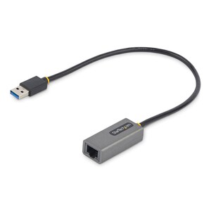 StarTech.com USB to Ethernet Adapter, USB 3.0 to 10/100/1000 Gigabit Ethernet LAN Adapter, 1ft/30cm Attached Cable, USB to