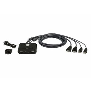 ATEN CS22HF KVM Switchbox - 2 Computer(s) - 1 Local User(s) - 1920 x 1200 - 4 x USB - 3 x HDMI - Desktop