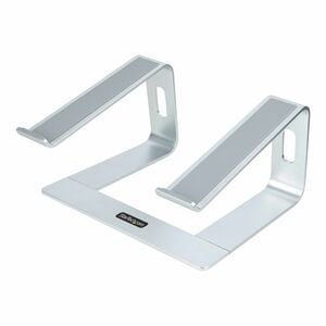 StarTech.com Laptop Stand for Desk, Supports 5kg / 11lb, Aluminum, Silver, Ergonomic Laptop Riser, Portable Laptop Holder 