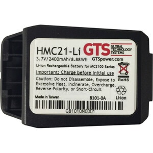 GTS Battery - Lithium Ion (Li-Ion) - TAA Compliant - For Barcode Scanner - Battery Rechargeable - 3.7 V DC - 2400 mAh - 8.