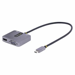 StarTech.com USB C Video Adapter, USB C to HDMI VGA Multiport Adapter, 3.5mm Audio Output, 4K 60Hz HDR, 100W PD 3.0, USB C