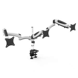 Amer Mounts Hydra HYDRA3XL Desk Mount for Monitor, Display Screen, Flat Panel Display, Curved Screen Display - White, Chro