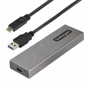StarTech.com USB-C 10Gbps to M.2 NVMe or M.2 SATA SSD Enclosure, Tool-free M.2 PCIe/SATA SSD Aluminum Enclosure, USB-C & U