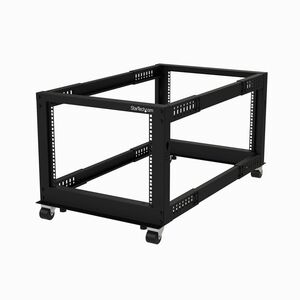 StarTech.com 8U 19" Open Frame Server Rack - Compact, 4 Post, Adjustable Depth (22 to 40") - Mobile Network Rack - HP ProL