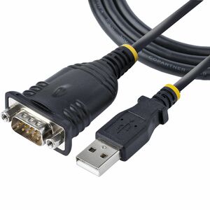 StarTech.com 3ft (1m) USB to Serial Cable, DB9 Male RS232 to USB Converter, USB to Serial Adapter, COM Port Adapter with P