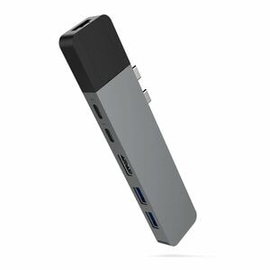 HyperDrive NET GN28N-GRAY 6 Port(s) Dual USB Type C Docking Station for MacBook - Space Gray - 4K @30Hz - 3840 x 2160 - 4 