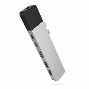 HyperDrive NET GN28N-SILVER 6 Port(s) Dual USB Type C Docking Station for MacBook - Silver - 4K @30Hz - 3840 x 2160 - 4 x 