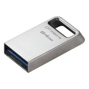Kingston DataTraveler Micro DTMC3G2 64 GB USB 3.2 (Gen 1) Type A Flash Drive - Silver - 200 MB/s Read Speed - 5 Year Warranty
