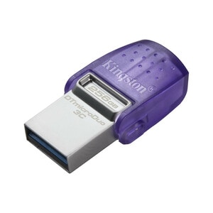 Kingston DataTraveler microDuo 3C DTDUO3CG3 256 GB USB 3.2 (Gen 1) Type C Flash Drive - Purple - 200 MB/s Read Speed
