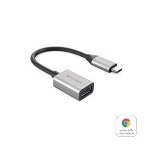 Hyper HyperDrive HD425D-GL Data Transfer Adapter - 1 x 9-pin USB Type A - Female - 1 x 24-pin USB Type C - Male - Silver