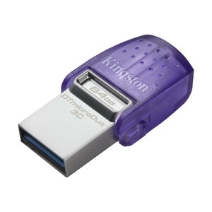 Kingston DataTraveler microDuo 3C DTDUO3CG3 64 GB USB 3.2 (Geração 1) Tipo C, USB 3.2 (Gen 1) Type A Unidade Flash - Lilás