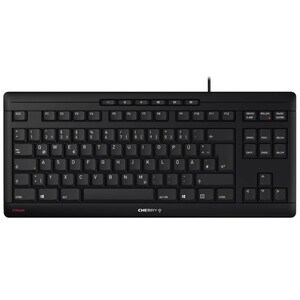 CHERRY STREAM Keyboard - Cable Connectivity - USB Type A Interface - Belgian - AZERTY Layout - Black - SX Keyswitch - 6 Ho