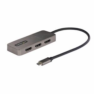 StarTech.com 3-Port USB-C Multi-Monitor Adapter, Type-C to 3x HDMI MST Hub, Triple 4K60Hz HDMI Laptop Display Extender / S