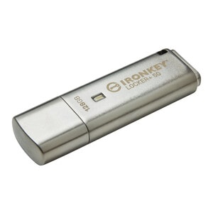 IronKey IKLP50 128 GB USB 3.2 (Gen 1) Type A Flash Drive - Silver - XTS-AES, 256-bit AES - TAA Compliant - 145 MB/s Read S