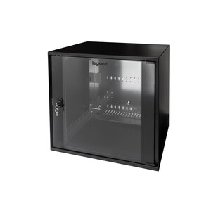MINKELS 21U Wall Mountable Enclosed Cabinet Rack Cabinet - 482.60 mm Rack Width - Graphite Black - Steel - 100 kg Maximum 