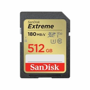 WD Extreme 512 GB Class 10/UHS-I (U3) V30 SDXC - 150 MB/s Read - 70 MB/s Write
