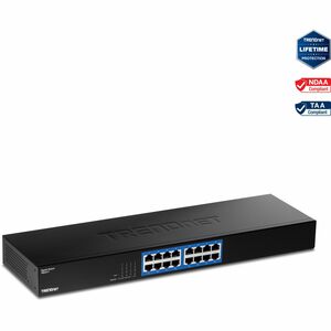 TRENDnet TEG-S17 16 Anschlüsse Ethernet-Switch - Gigabit-Ethernet - 1000Base-X - TAA-konform - 2 Unterstützte Netzwerkschi