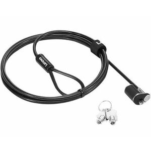 Lenovo NanoSaver Cable Lock For Notebook, Docking Station, Desktop Computer, LCD Monitor - 1.50 m Cable - Keyed Lock - Bla