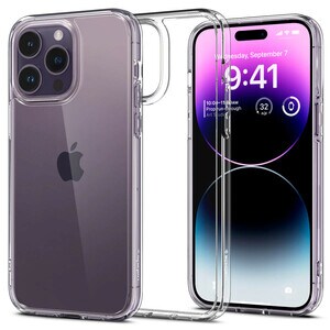 Spigen Ultra Hybrid Case for Apple iPhone 14 Pro Smartphone - Crystal Clear - Drop Resistant, Scratch Resistant, Yellowing