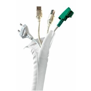 HAGOR Kabelbündler - Weiß - Kabelaufwicklung - 5 m Länge x 38 mm Durchmesser - Elastisch, Polyester