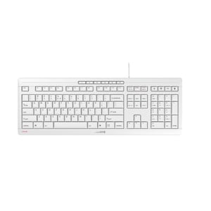 CHERRY STREAM Keyboard - Cable Connectivity - USB Interface - English (US) - White Grey - Rubber Dome Keyswitch - 104 Key(