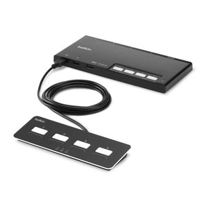 Belkin F1DN004MOD-KM-4 KVM-Switchbox - TAA-konform - 4 Computer - 1 Lokaler Benutzer(n) - 4 x USB - Desktop, Wandmontierbar