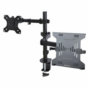 StarTech.com Monitor Arm with VESA Laptop Tray, For a Laptop & Single Display up to 32" (17.6lb/8kg), Adjustable Desk Lapt