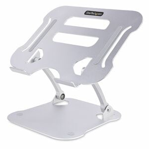 StarTech.com Laptop Stand for Desk, Ergonomic Laptop Stand Adjustable Height, Aluminum, Up to 22lb/10kg, Foldable Notebook