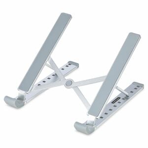 StarTech.com Foldable Laptop Riser Stand, Portable Height Adjustable Ergonomic Laptop Stand, Tilt/Raised/Angled Laptop/Tab