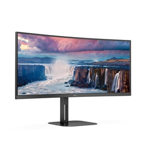 AOC CU34V5C 34" Aula UW-QHD Ecrã curvo Monitor LCD - 21:9 - Preto mate - 86,4 cm (34") Viewable - Alinhamento vertical (VA