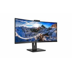Philips 346P1CRH 34" Class Webcam WQHD Curved Screen LED Monitor - 21:9 - Textured Black - 86.4 cm (34") Viewable - Vertic