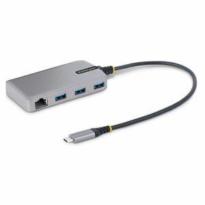StarTech.com USB/Ethernet Combo Hub - USB 3.2 (Gen 1) Type C - Portable - Space Gray - UASP Support - 3 Total USB Port(s)1