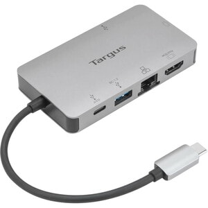 Targus DOCK419 USB 3.2 (Gen 1) Type C 扩展插口 用于 耳机, 闪盘, 鼠标, 键盘, 扬声器, 硬盘, 笔记本电脑, 显示器 - 100 W - 银 - 1 支持的显示器 - 4K, Full HD - 3