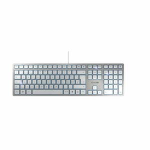 Clavier CHERRY KC 6000 SLIM - Câble Connectivité - USB Interface - Anglais (Royaume Uni) - Argenté - SX Pavé Numérique - 1