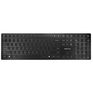 Clavier CHERRY KW 9100 SLIM - Sans fil Connectivité - Français - Noir, Argenté - Ciseaux Pavé Numérique - Bluetooth/RF - 4