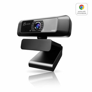 j5create JVCU100-N Webcam - 30 fps - Black - USB - 1 Pack(s) - Full HD - 1920 x 1080 Video - 80° Angle - Clip - Microphone