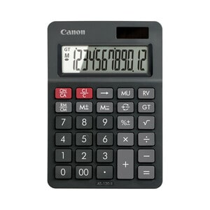 Canon AS-120 II Simple Calculator - Sign Change, Built-in Memory, Auto Power Off, Backspace Key - 12 Digits - LCD - Batter