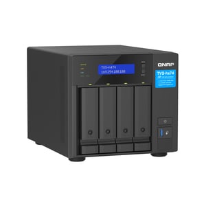 QNAP TVS-h474-PT-8G 4 x Total de compartimentos Sistema de armazenamento SAN/NAS - 5 GB Flash Memory Capacity - Intel Pent