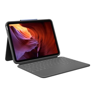 Logitech Rugged Folio Rugged Keyboard/Cover Case (Folio) Apple, Logitech iPad (10th Generation) Tablet - Graphite Grey - D