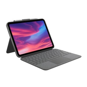 Logitech Combo Touch Keyboard/Cover Case Apple iPad (10th Generation) Tablet - Oxford Gray - Scrape Resistant, Bump Resist