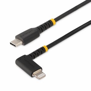 StarTech.com 3ft (1m) Durable USB-C to Lightning Cable, Right-Angled Heavy Duty USB Type-C to Lightning Charging/Sync Cord