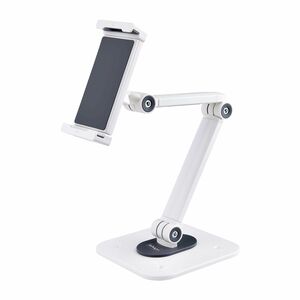 StarTech.com Adjustable Tablet Stand for Desk, Up to 1kg, Universal Tablet Stand Holder Desk/Wall, Ergonomic Articulating 