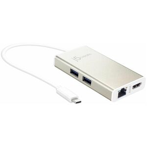 j5create JCA374-N USB Tipo C Estação de ancoragem para PC Tablet, Notebook - Capacidade de carregamento - Portátil - 4K, F